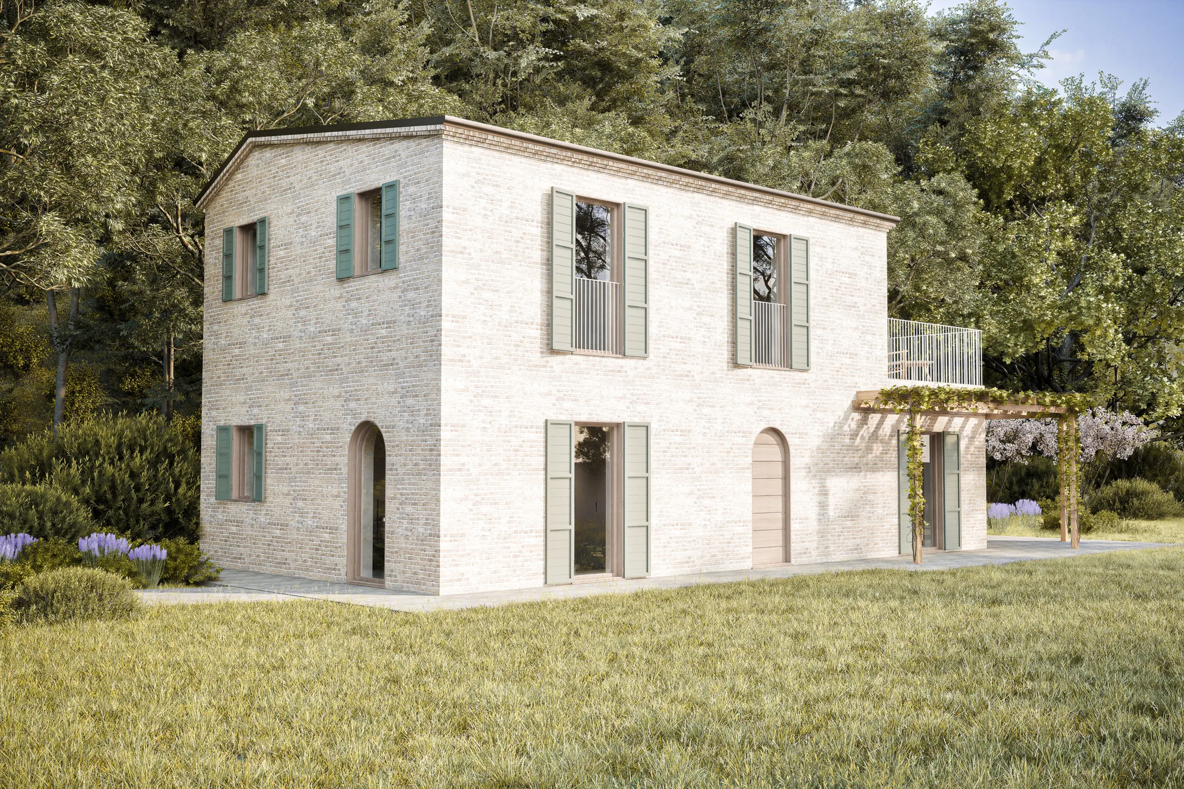 Render del Casale Fioresta restaurato
